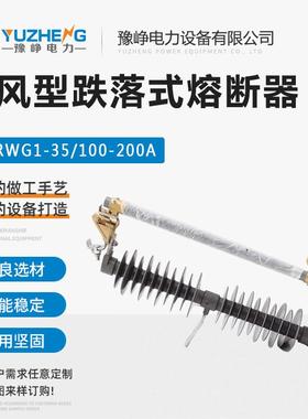 HPRWG1-40.5/100A高压熔断器35KV防风型户外跌落式熔断器200A硅橡
