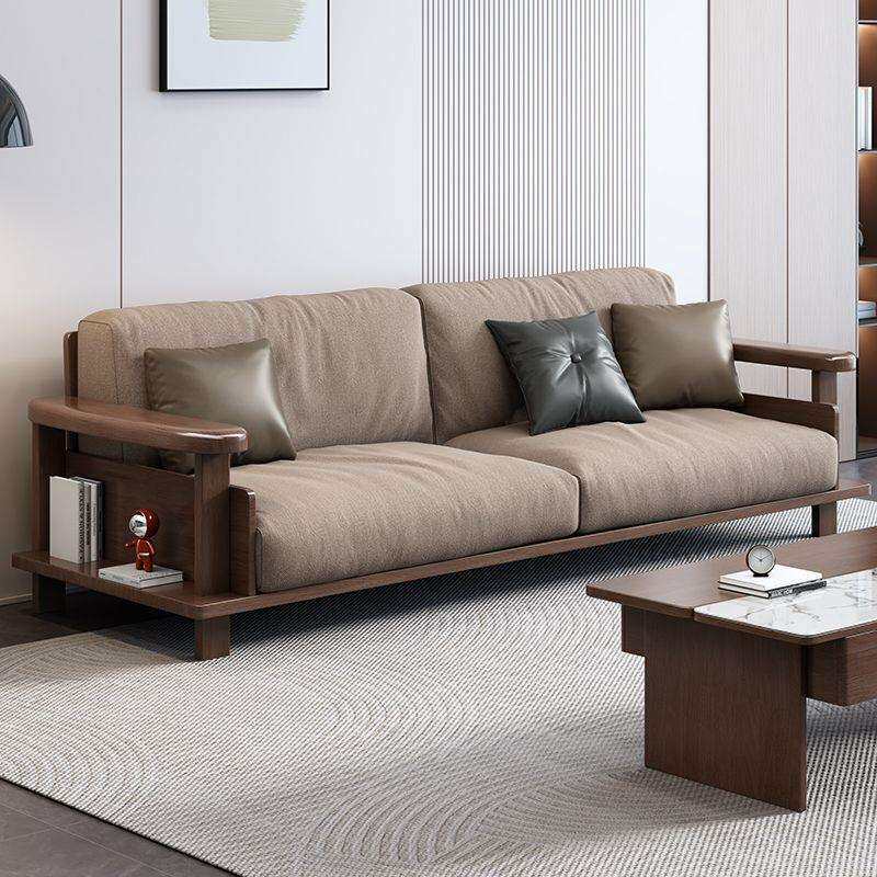 黑胡桃木实木沙发组合客厅家用大小户型简约现代成套家具沙发