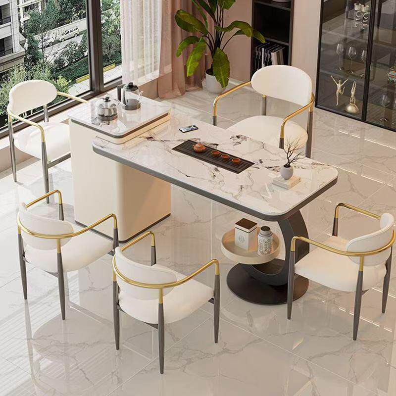 岩板茶桌椅组合轻奢现代高级感烧水壶一体嵌入式办公家用阳台茶台