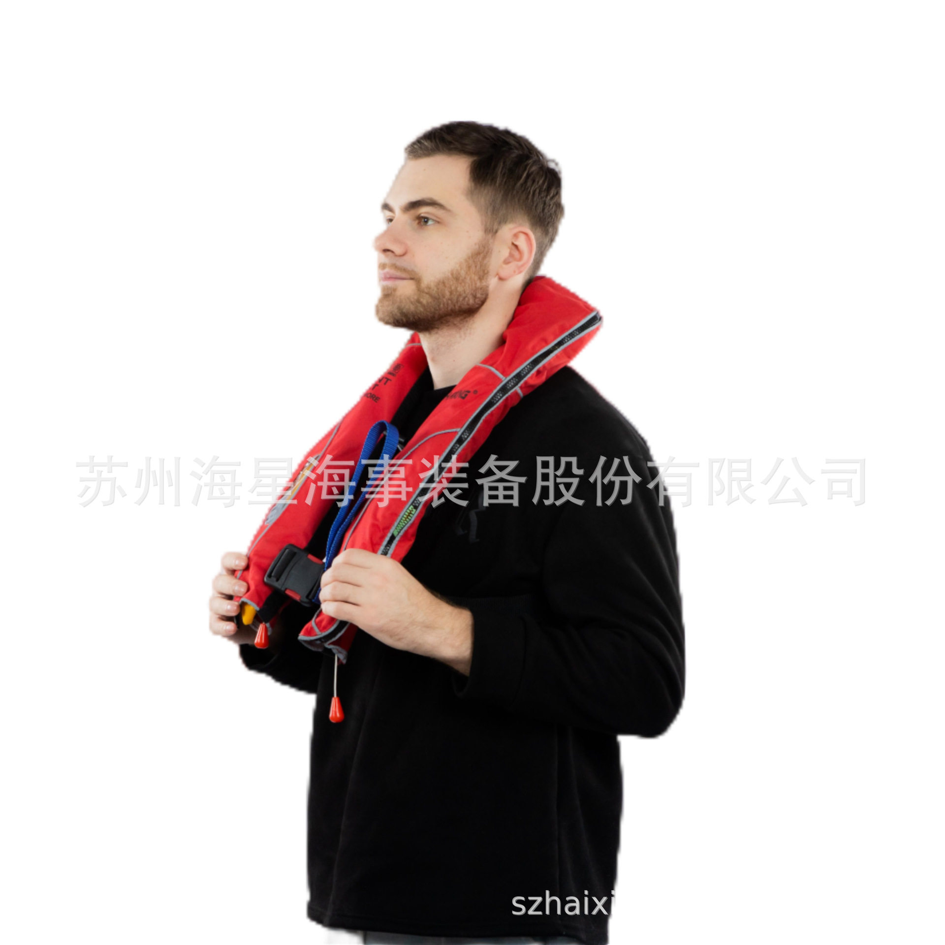 HXY-A8气胀救生衣 落水自动释放可口吹工厂直发支持打标印字