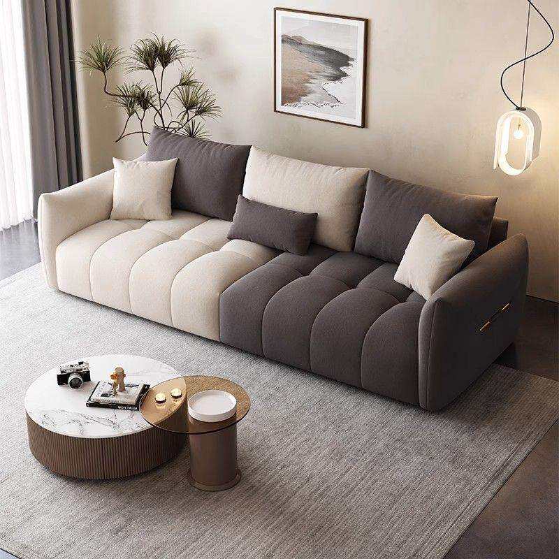 现代简约奶油风出租房民宿公寓沙发客厅直排中小户型时尚布艺沙发