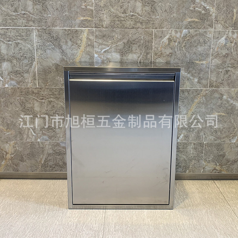厨房隐藏式垃圾桶橱柜台面嵌入式不锈钢方形不锈钢垃圾桶大号