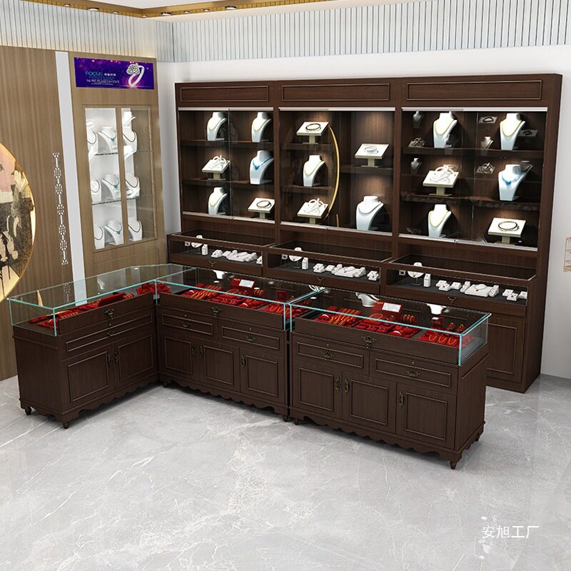 矮层货架柜台珠宝二奢店柜饰品翡翠玉器古玩古董柜陈列根雕货架