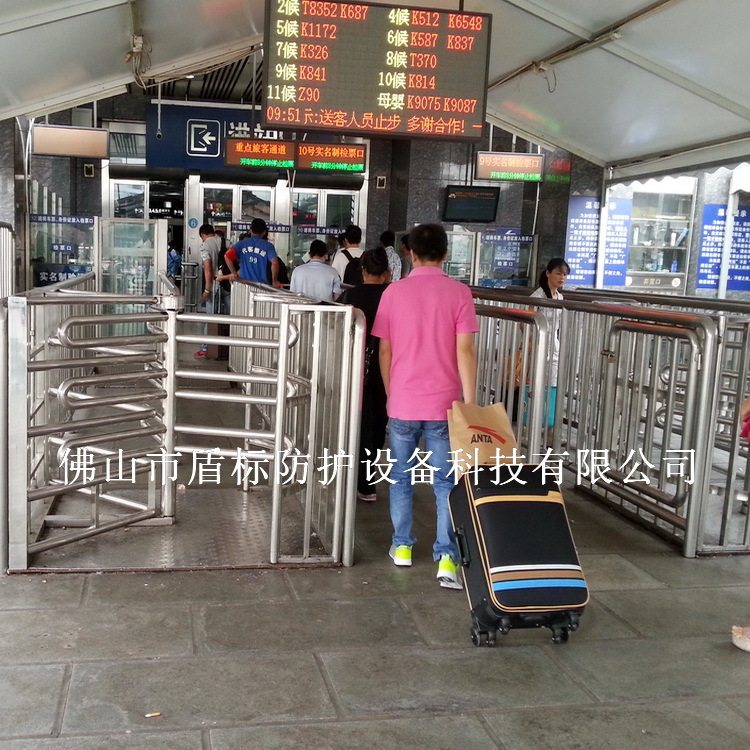 火车站出口止逆旋转门 三排梳齿单向门 手推旋转半高单限道匝