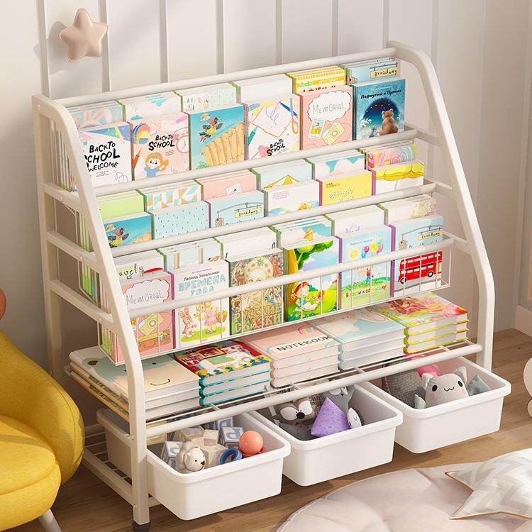 儿童书架置物架玩具收纳架幼儿园宝宝书包储物柜落地阅读区绘本架