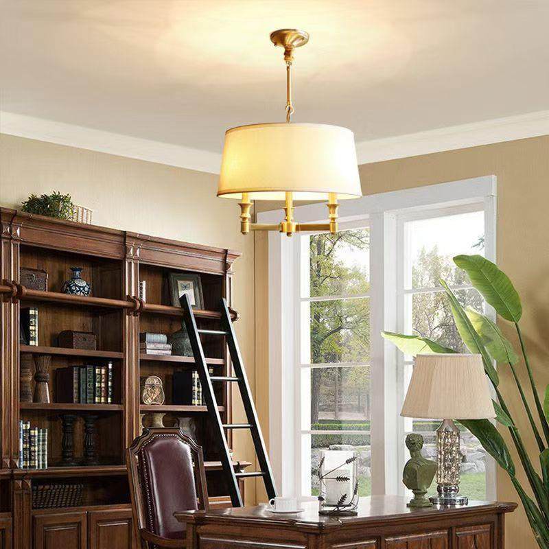 美式全铜餐厅灯卧室现代简约吊灯轻奢大气吧台灯具家用饭厅灯