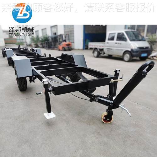 移动牵平板拖气刹ZB6车轴行走车底架集装引箱拖车骨车架拖运输周