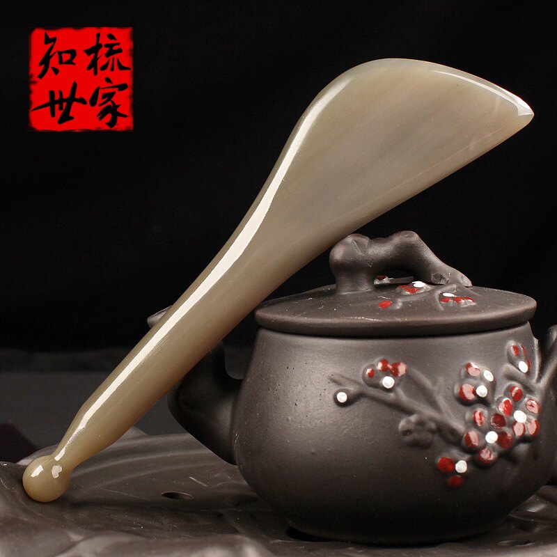 天然牛角拨筋棒女美容面部经络刮痧片板脸部拔筋棒眼部按摩点穴棒