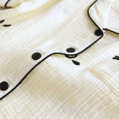 儿童夏季薄款纯棉纱布睡衣套男童清新短长裤短裤宝宝家居服三件套