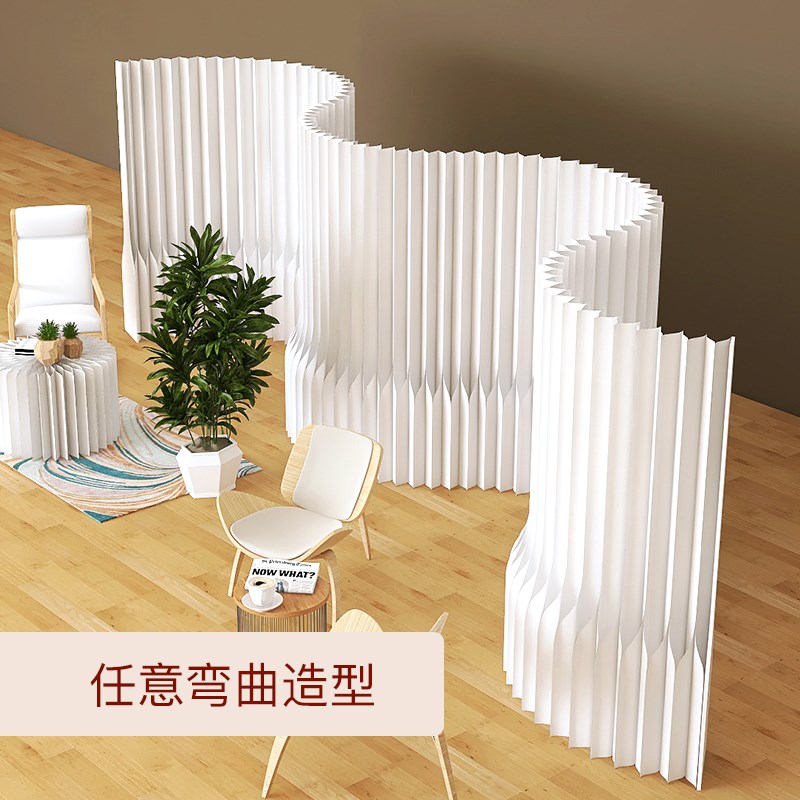 十八玲珑纸屏风隔断折叠移动办公室挡板美容院房间分隔活动式隔墙