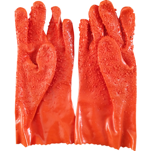 手套807防滑水杀鱼耐磨耐酸碱浸塑橡胶工业劳保手套机械渔业批 发
