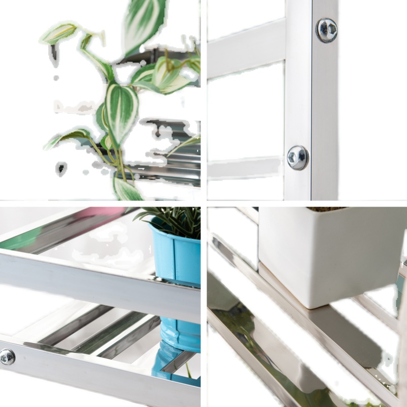 304不锈钢花架子落地带轮移动多肉客厅室内户外阳台花盆置物多层