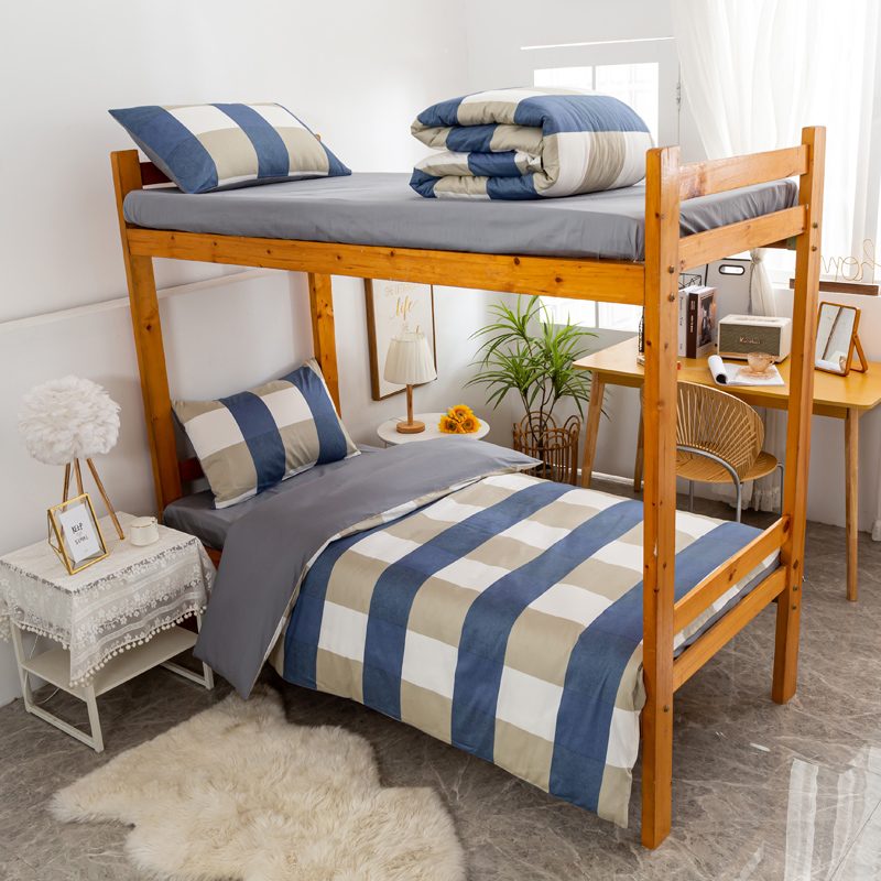 大学生宿舍纯棉三件套0.9m高中学校上下铺1.2单人一1米2二床笠款3