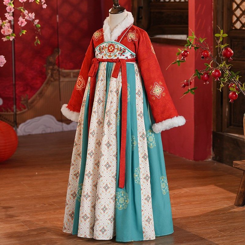 女童汉服秋冬装2024新款儿童古装中国风唐装小女孩冬季加绒连衣裙,童装/婴儿装/亲子装,唐装,淘宝优惠券,粉丝福利购,淘宝优惠卷