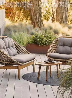 莫 家（MOJ208IA）莫家户外藤编沙发计柚木设庭 院酒店别墅露台师