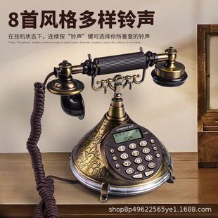 座机W658 青铜仿古来电显示黑名单时尚 中诺S007升级版 复古电话机
