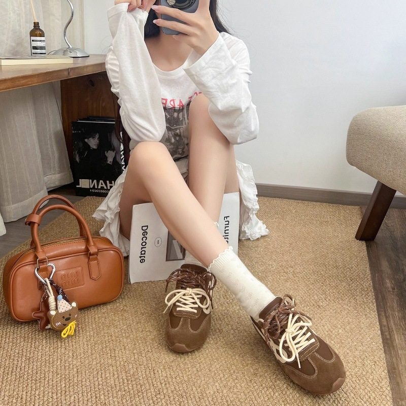 书外德训鞋女内增高2025新款平底休闲复古运动风阿甘鞋女鞋时尚,女鞋,德训鞋,淘宝优惠券,粉丝福利购,淘宝优惠卷