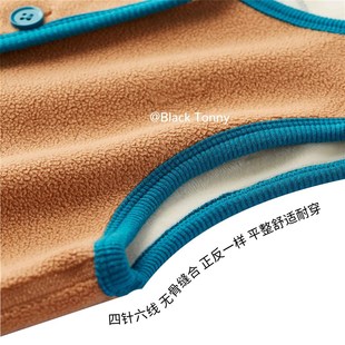 2022秋冬新款小黑托昵男童女童背心马甲小黑托尼加绒加厚保暖背心