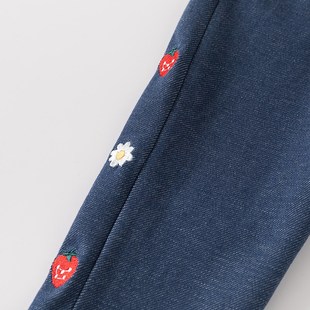 新款 裤 女孩宝宝洋气时髦外出秋款 5岁3 子仿牛仔长裤 儿童2024春装