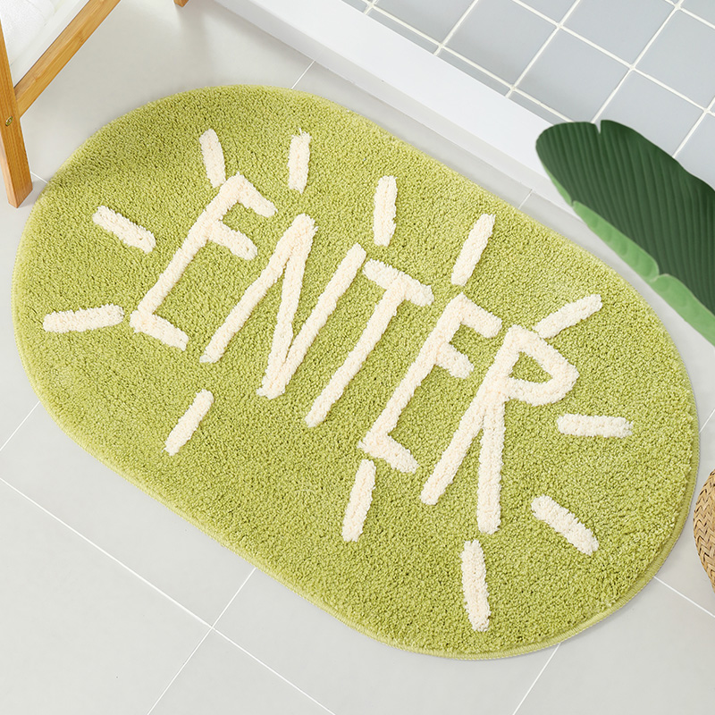 椭圆形卫生间地垫厕所浴室门垫地毯洗手间吸水防滑垫卧室门口脚垫
