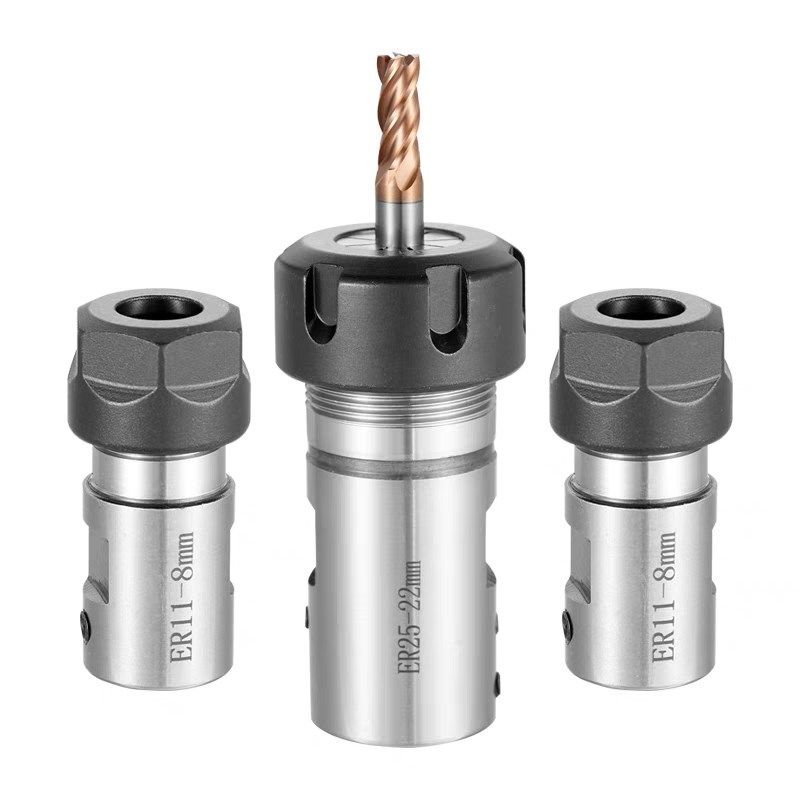 DIY雕刻机电机主轴刀杆ER11 ER16 ER20延长杆钻夹头刀杆尾孔3-24