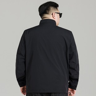 加肥茄克衫 休闲立领夹克男士 百搭上衣秋季 宽松外套胖子时尚 加大码