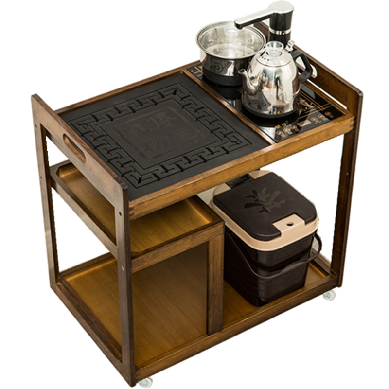 移动茶桌家用小茶台客厅茶几沙发边几带轮矮茶车功夫茶具泡茶套装