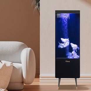 高逸鱼缸悠然自得边几超白玻璃水草缸落地免换水家用懒人水族箱