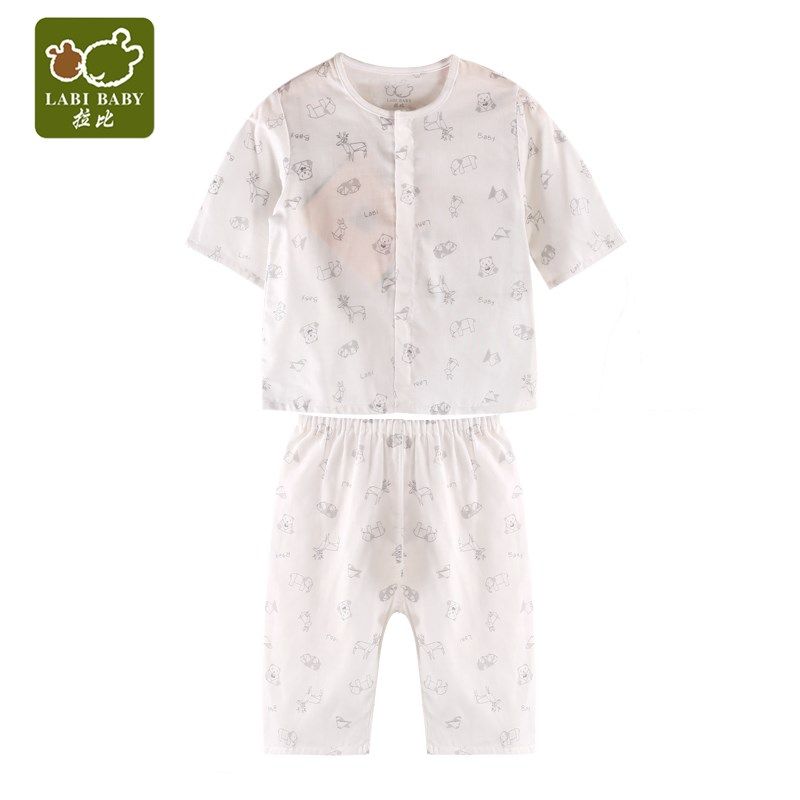 拉比儿童纱布睡衣夏季婴儿纯棉内衣套装男童无骨薄款女宝宝空调服,童装/婴儿装/亲子装,家居服套装,淘宝优惠券,粉丝福利购,淘宝优惠卷