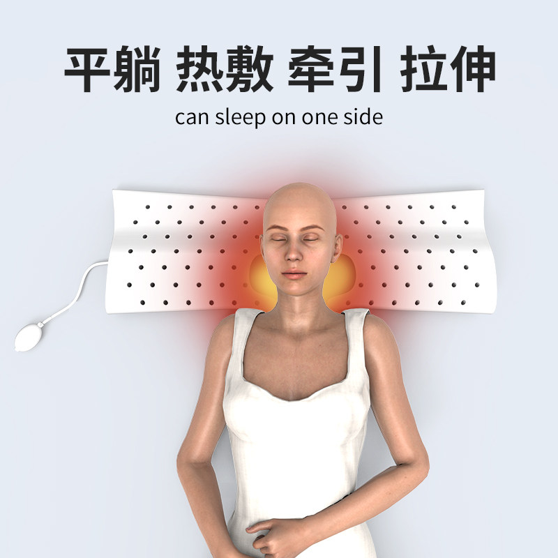 泰国乳胶圆柱颈椎枕圆牵引枕护颈专用助睡眠天然长条圆形糖果枕头