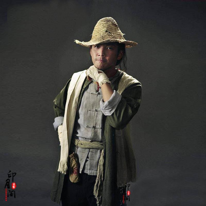 高货速发影视装十面埋伏清朝男古装民国长衫长袍马褂晚清农民服上