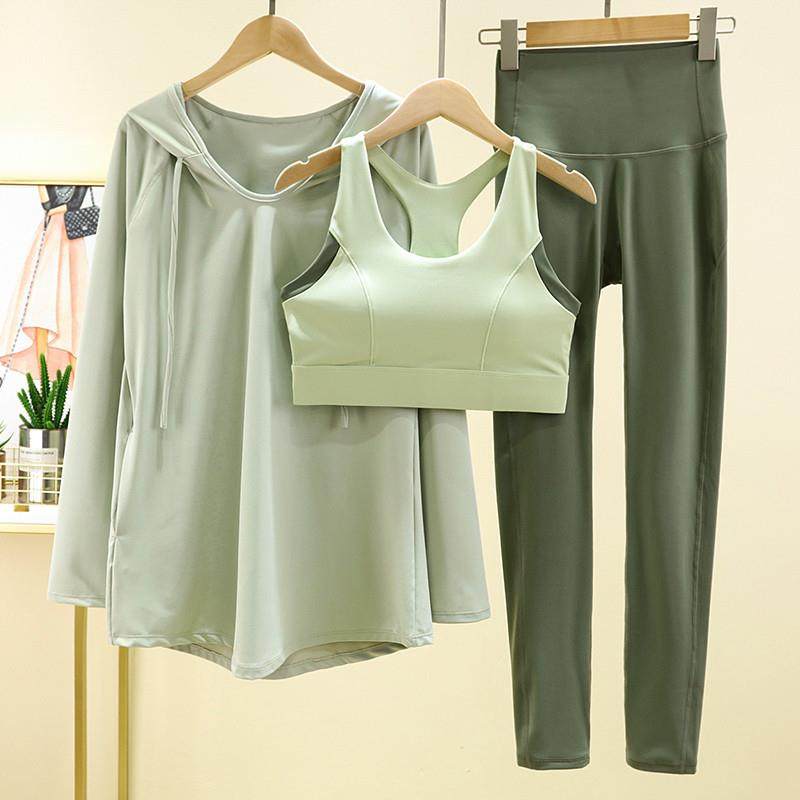 正货瑜伽服套装女秋季长袖休闲宽松显瘦罩衫专业速干运动跑步健身