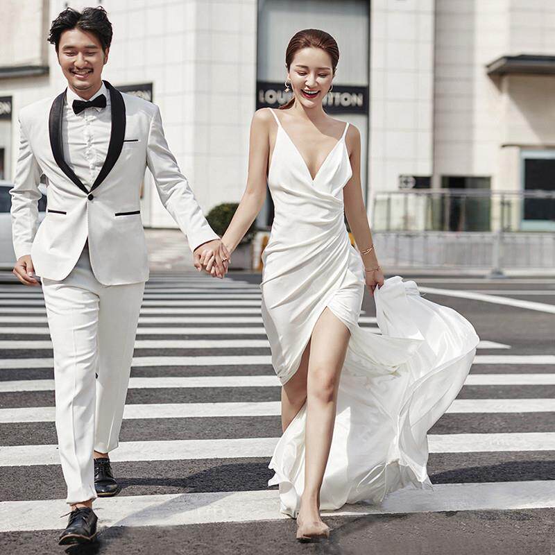 正货2023新款轻婚纱性感吊带简约露背新娘旅拍长款显瘦旅拍出门纱