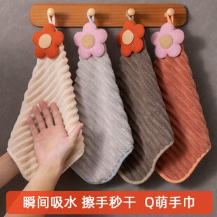 吸水速干卫生间厨房儿童手帕手巾擦手家用不掉毛不掉色 擦手巾挂式