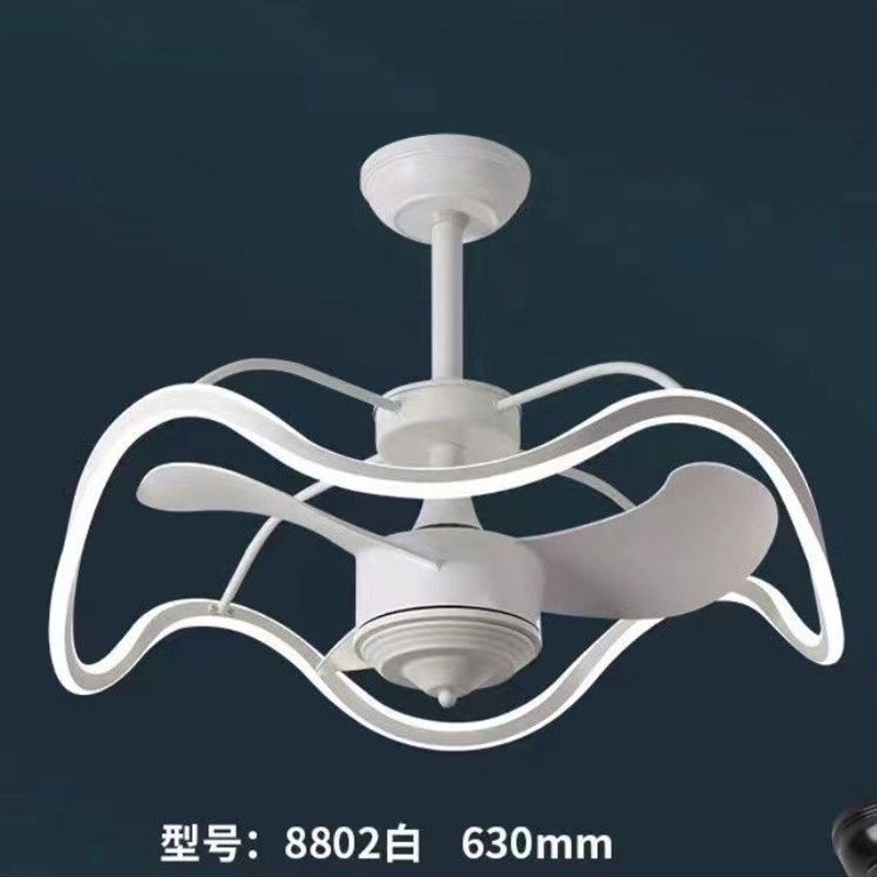 北欧创意餐厅风扇灯大风力卧室书房吊E扇灯2024新款一体电风扇吊