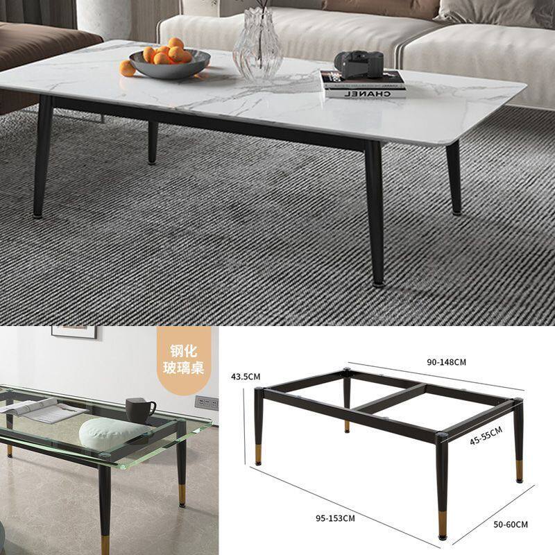 茶几支架底座岩板茶几桌架瓷砖茶几腿简约铁艺茶桌轻奢矮脚架