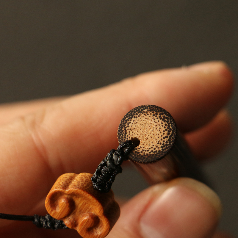 精品纯手工精磨天然老金丝竹小挂件竹雕棕竹把玩手把件实心竹吊坠