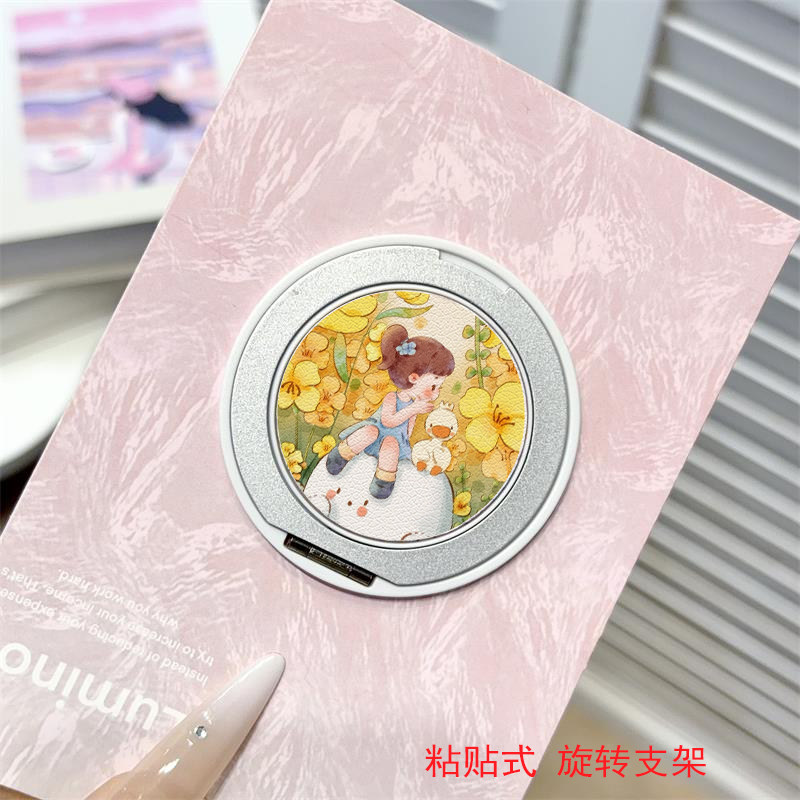 新款手机支架背贴粘贴式壳金属桌面通用高级车载磁吸旋转油画test