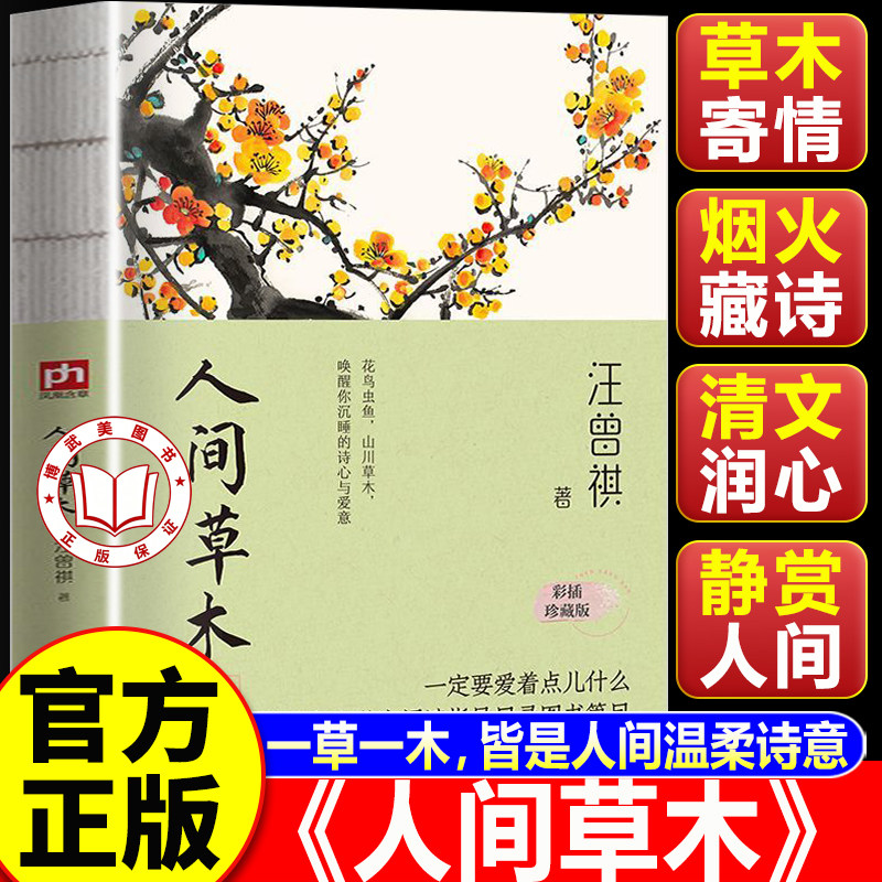 【认准正版】人间草木汪曾祺正版 人民文学出版社 汪曾祺经典作品集全套人间三部曲人间有味人间小暖人间有趣流光知味食事受戒