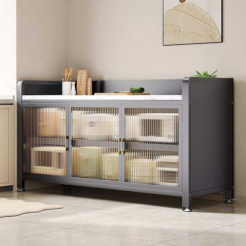 厨房置物架岩板对开柜门落地多层微波炉烤箱收纳多功能切菜餐边柜,电子元器件市场,其它元器件,淘宝优惠券,粉丝福利购,淘宝优惠卷