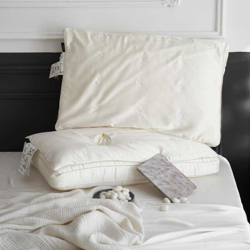 高端桑二合一蚕丝超柔枕芯透气护颈椎枕家用48*74单人枕头一对拍2