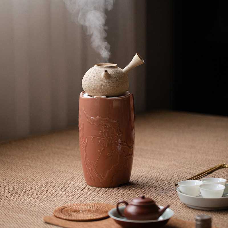 围炉夜话茶具炭炉子保温风炉底座碳炉中式煮茶器核桃橄榄炭煮茶炉