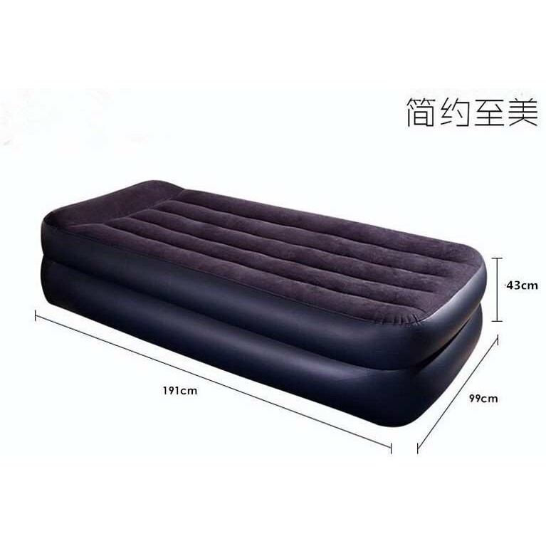 INTEX加厚单人豪华双层防水植绒内置电泵充气床垫家用午休床