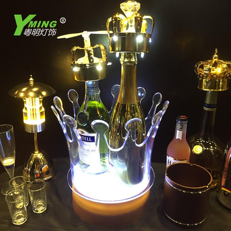 酒店时尚酒吧led发光香槟冰桶创意亚克力透明装饰发光红酒桶