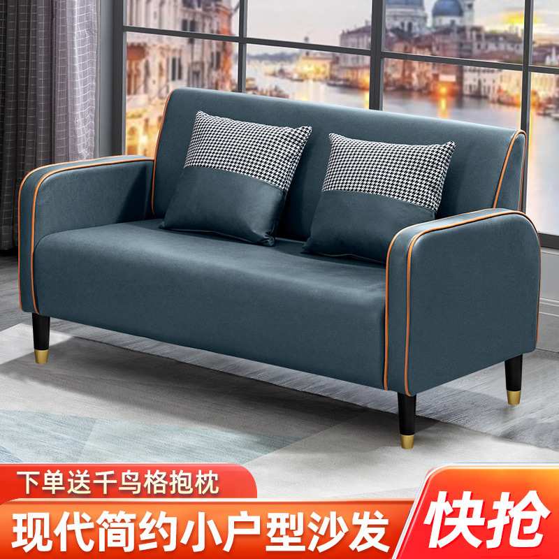 猫抓皮沙发小户型双人三人轻奢布艺客厅公寓出租房简约服装店网红
