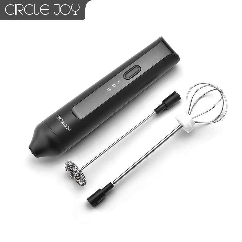 圆乐智能充电式三档304不锈钢手持咖啡搅拌器打奶泡器电动打蛋器