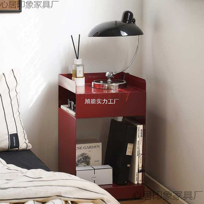 北欧家用客厅小边沙发现代铁艺卧室简约茶几角几床头柜移动收纳