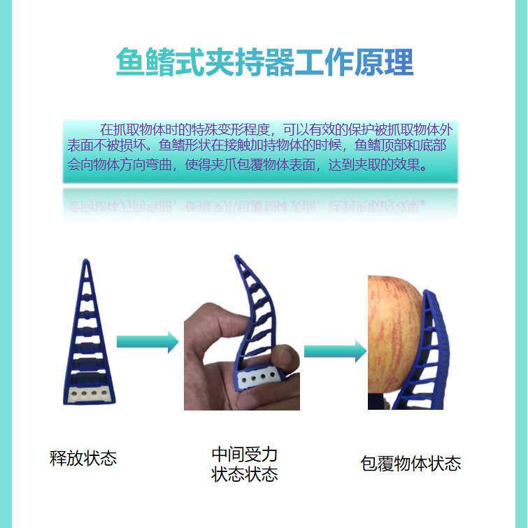 柔性机械爪仿生柔性机械手指手爪软体自适应电动舵机柔性夹爪夹具