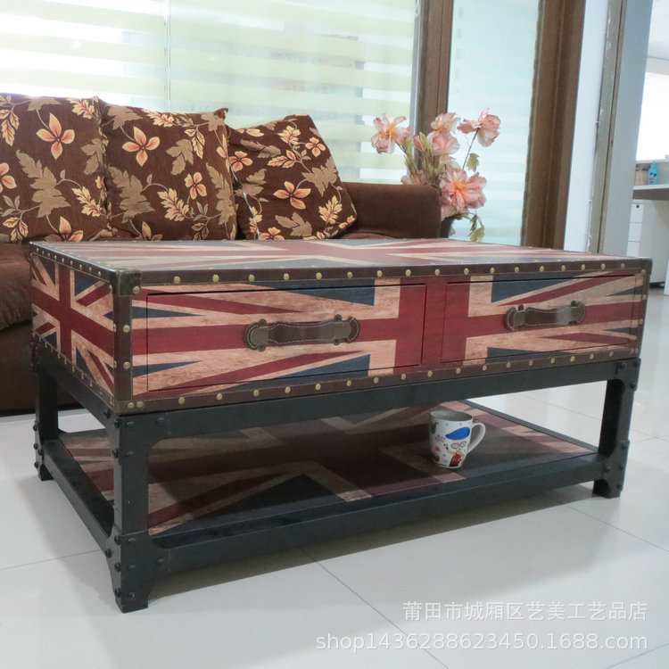 欧式KTV酒吧复古铁架茶几客厅简约现代沙发茶几收纳储物茶几