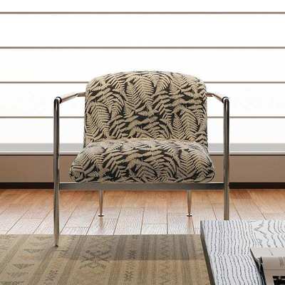 中古风布艺单人沙发椅设计师款客厅复古阳台咖啡厅民宿休闲扶手椅